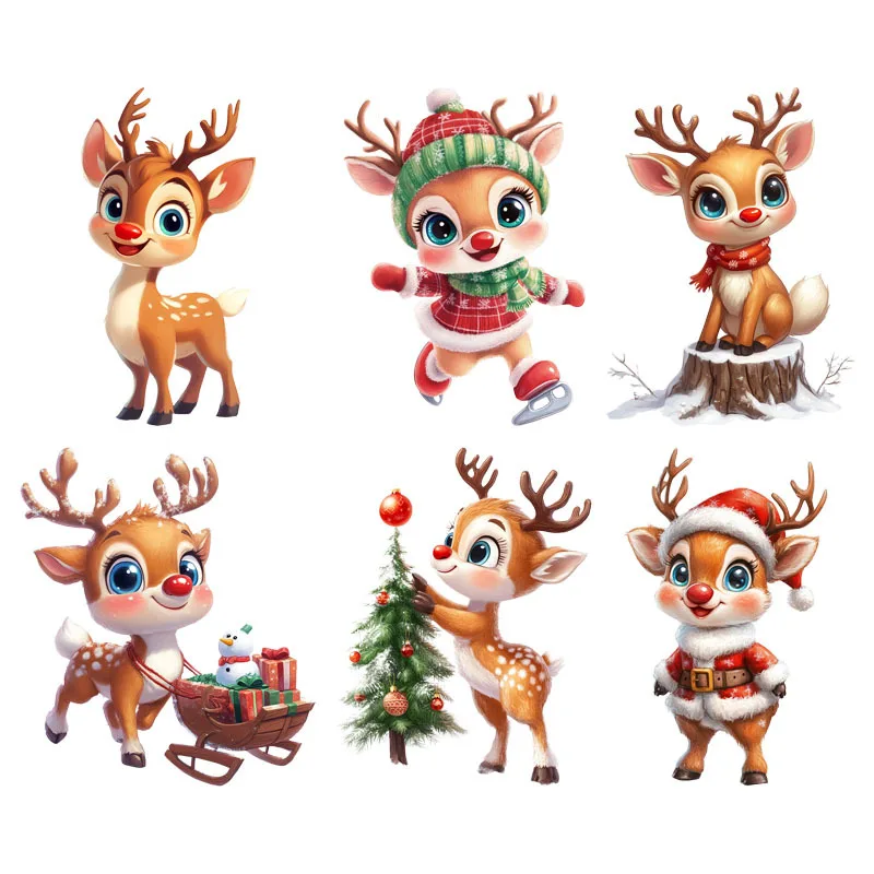 Рождественский олень Бэмби thumper мультяшные нашивки для одежды теплопередающие