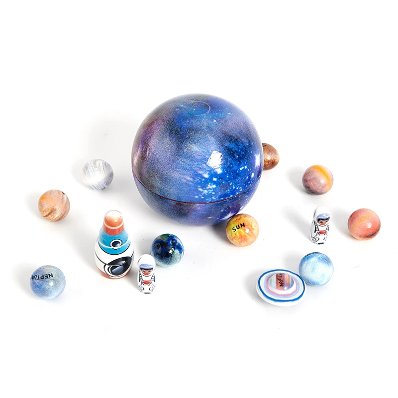 

Wooden Toys Solar System Planet Globe Astronomy Decorative Kids Montessori Toys The best gift for children