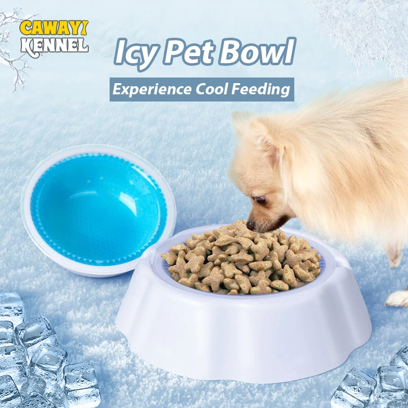 

Summer Pet Dog Ice Cooling Water Bowl Detachable Rapid Cooling Dog Feeding Container for Large Dog German Shepherd Feeding Bowl