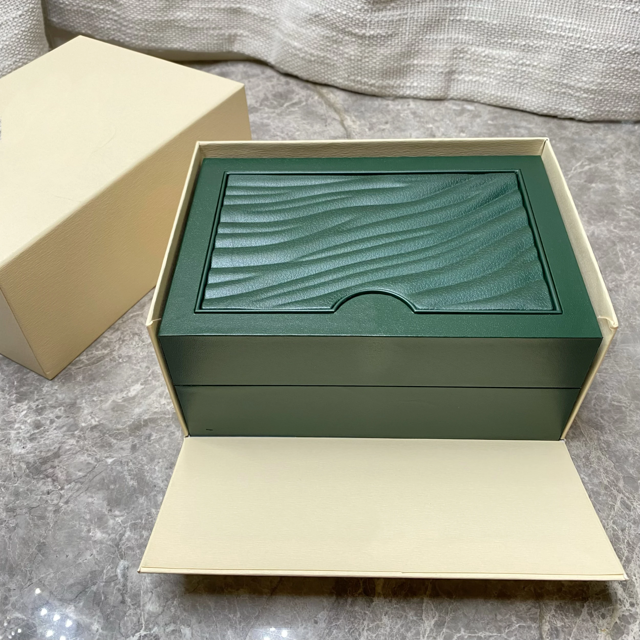 Factory Outlet Green With Original Wooden Watch Box And Papers Luxury Brand Case With Card Custom AAA Watches Gift