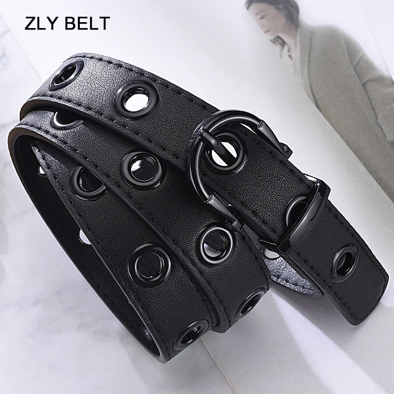 ZLY 2023 New Fashion Belt Men Women Colorful PU Leather Material Alloy Metal Pin Buckle Punk Y2K Versatile Style Coat Jeans Belt