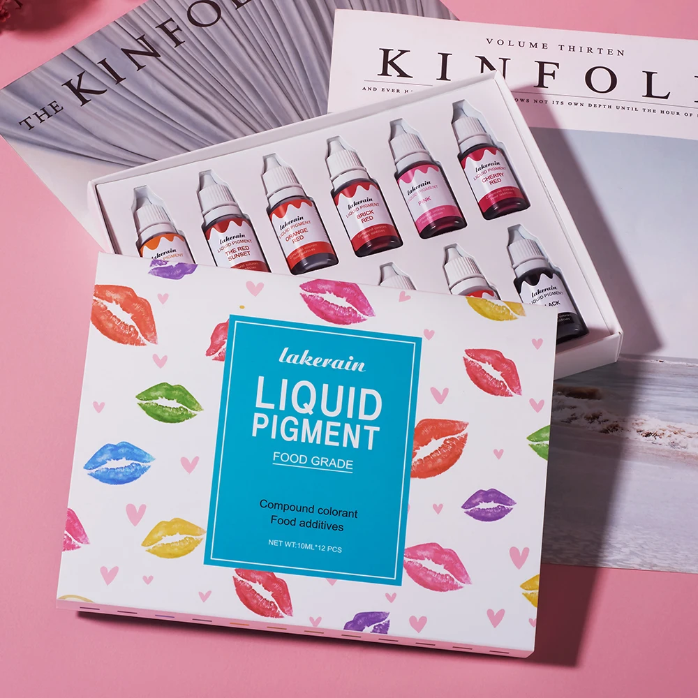 

1 Set make up Lip Gloss Liquid Pigment 24 Colors Water Oil Epoxy UV Resin Coloring Colorant Dye for DIY lip plumper gloss makeup