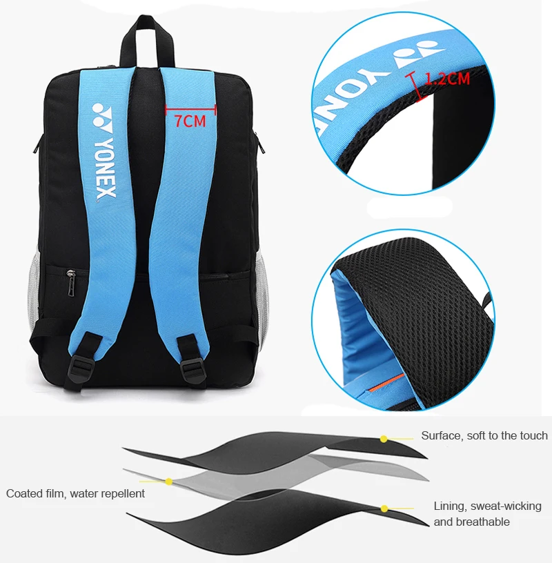Original YONEX Multifuction Badminton Racket Bag Large Capacity Racquet Sport Equipment Backpack with Shoes Compartment BA242CR