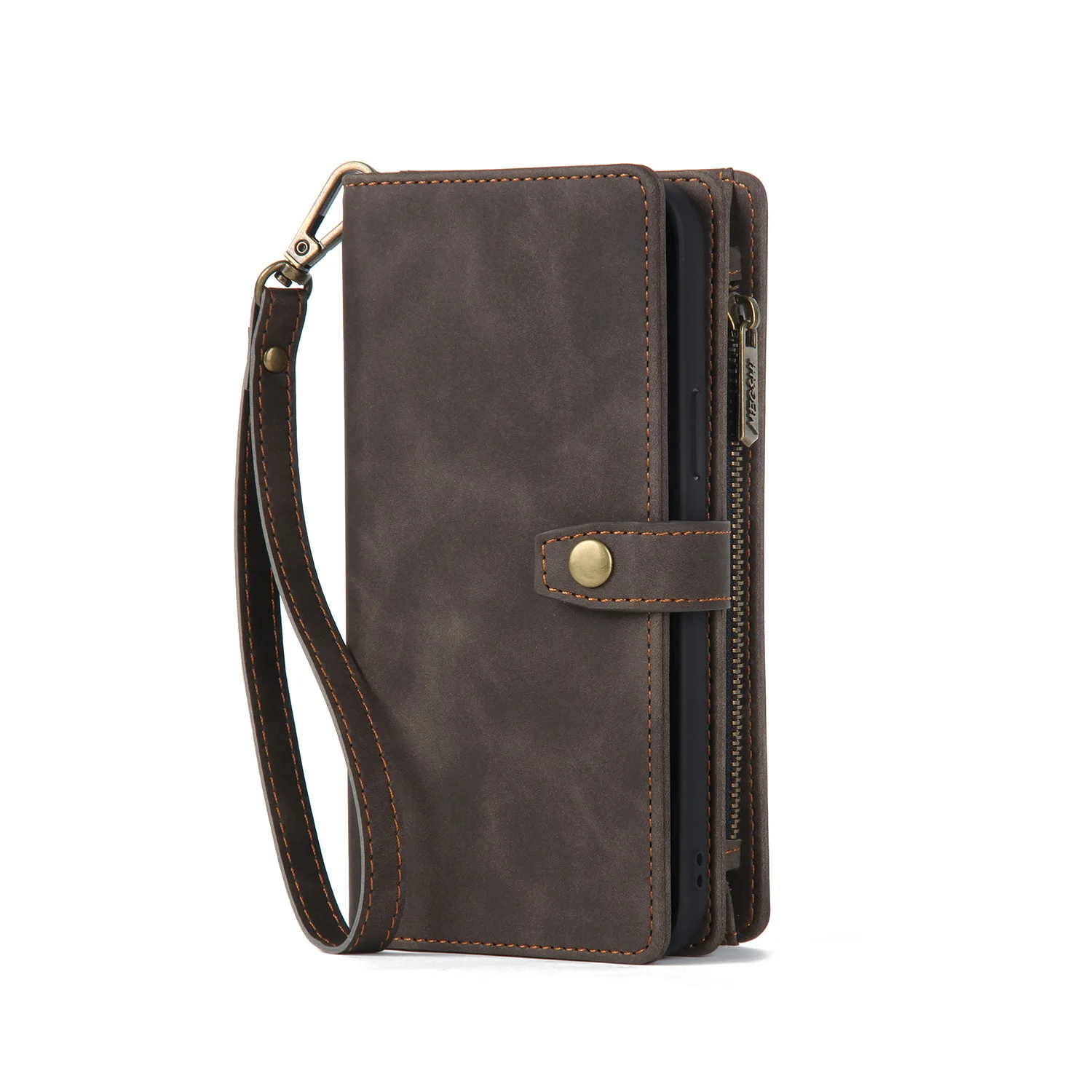 Anti-knock Kickstand Holder Wallet Detachable Flip Case For Samsung Galaxy S23 S22 Ultra Plus Cover Multi-functional Zipper Bag