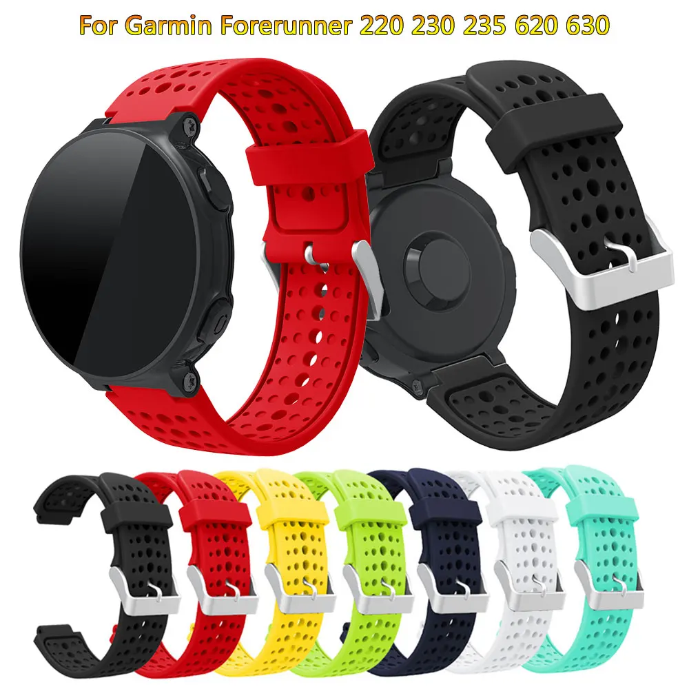 

Soft Silicone Strap For Garmin Forerunner 220 230 235 620 630 Watchband For Forerunner 735XT 235 Lite Sport Wristband Bracelet