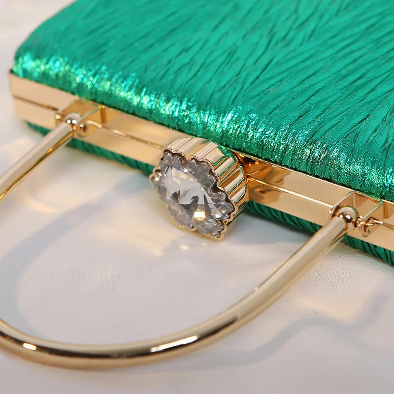 Handheld Dinner Bag, Pleated Banquet Bag, Dress Women's Small Square Bag, Stylish Clutch