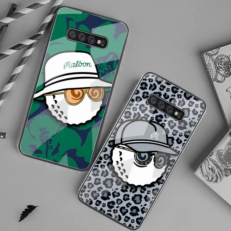 Golf Style Design-Malbons Phone Case Tempered Glass For Samsung S20 Ultra S7 S8 S9 S10 Note 8 9 10 Pro Plus Cover