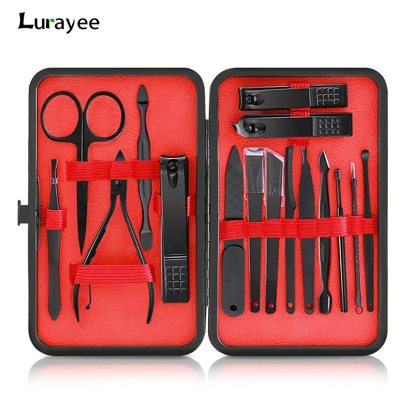 

Lurayee 10/18Pcs Nail Clippers&Trimmers Set Stainless Steel Nail Cutter Pedicure Kit Nail Scissors Cutter Manicure Tool Set