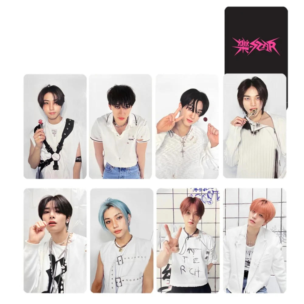 

8Pcs Kpop Stray Kids Photocards LOMO Card Double Sided Photo Card Single Member Collection Postcards For Fans Gift