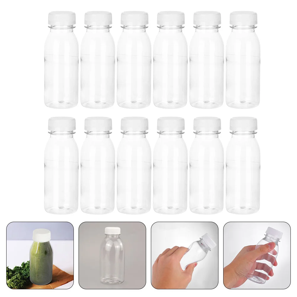 

12 Pcs Drink Bottle Glass Terrarium Lid Mini Bottles Mini Fridge Water Bottle Smoothie Container The Pet Drink Containers Travel