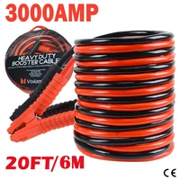 voilamart 20ft6m booster jumper cables 3000amp 1200amp 0gauge heavy duty car emergency battery jumper booster line copper wire