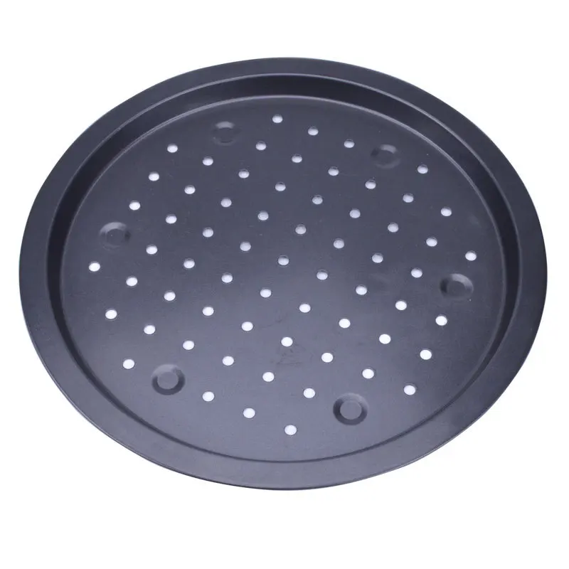 

Hot2022 Nonstick Carbon Steel Pizza Crisper Trays Baking Pan Holes Round Deep Dish Plate Bakewave Mould Oven Home Kitchen Tools