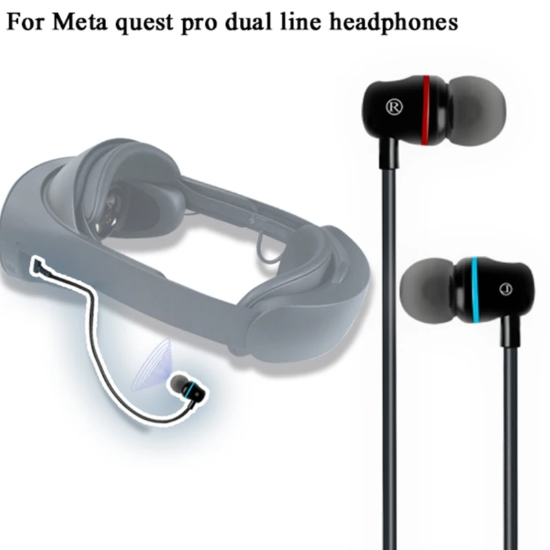 

Наушники-вкладыши VR с шумоизоляцией, проводные наушники виртуальной реальности 3,5 мм, L-образные проводные наушники с ушными колпачками для Meta Quest Pro, гарнитура виртуальной реальности