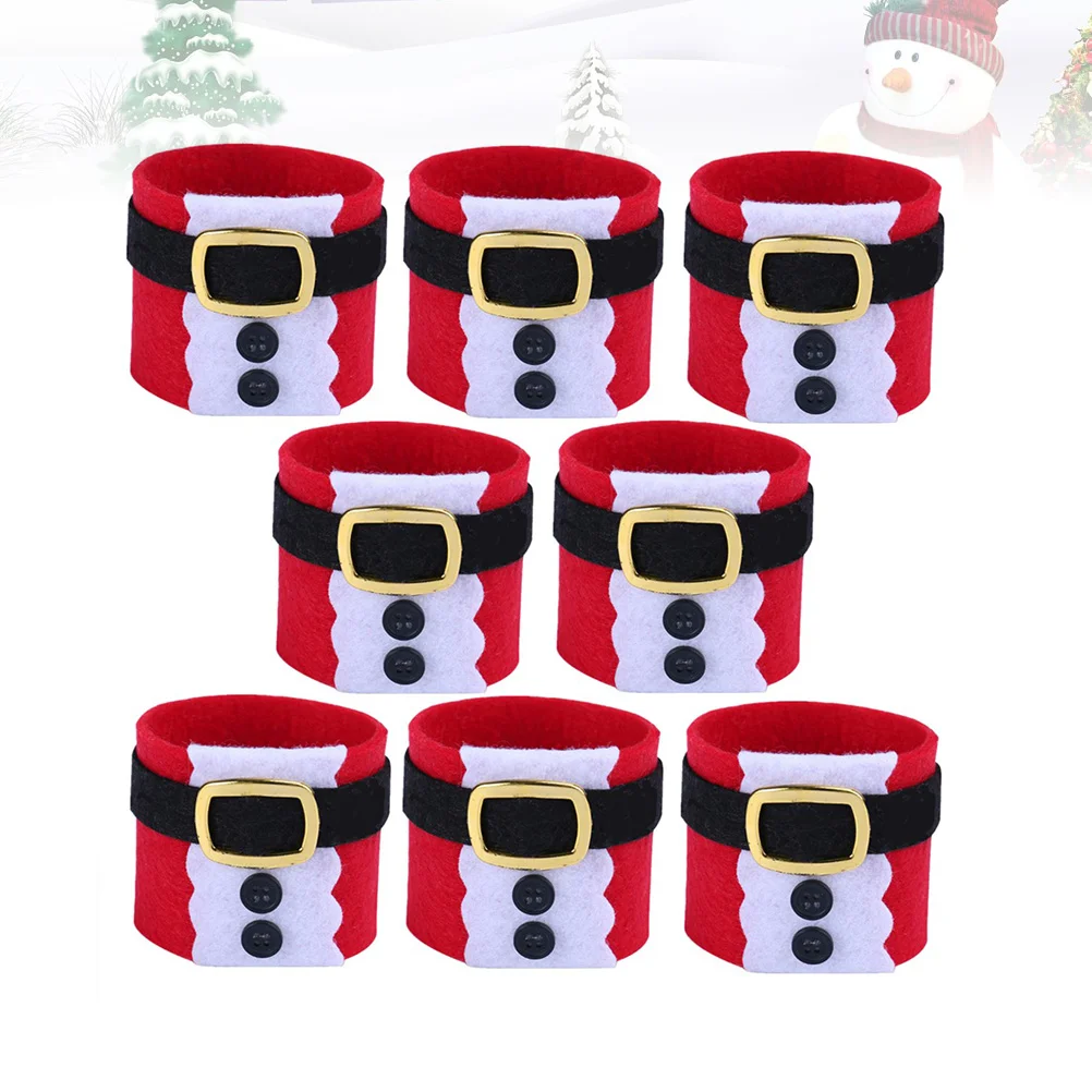 

8pcs Napkin Ring Vintage Napkin Rings Christmas Paper Napkin Ring Holiday Napkin Rings Santa Claus Napkin Rings