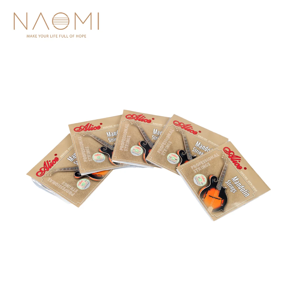 

NAOMI NAOMI 5 SETS Alice AM03 Mandolin Strings Plated Steel & Coated Copper Wound Strings Guitar Family Instruments