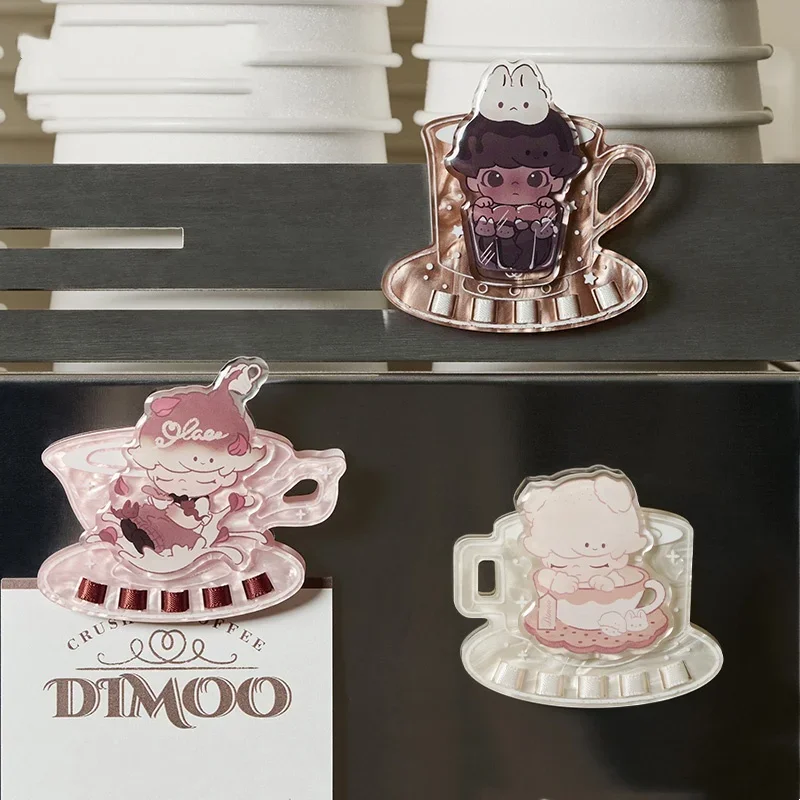 Фото POP MART DIMOO CRUSH ON COFFEE Серия Магниты на холодильник Зажим Слепая коробка Тайная коробка Кукла Симпатичная аниме-фигурка Угадай Сумка Игрушки Настольный компьютер №2