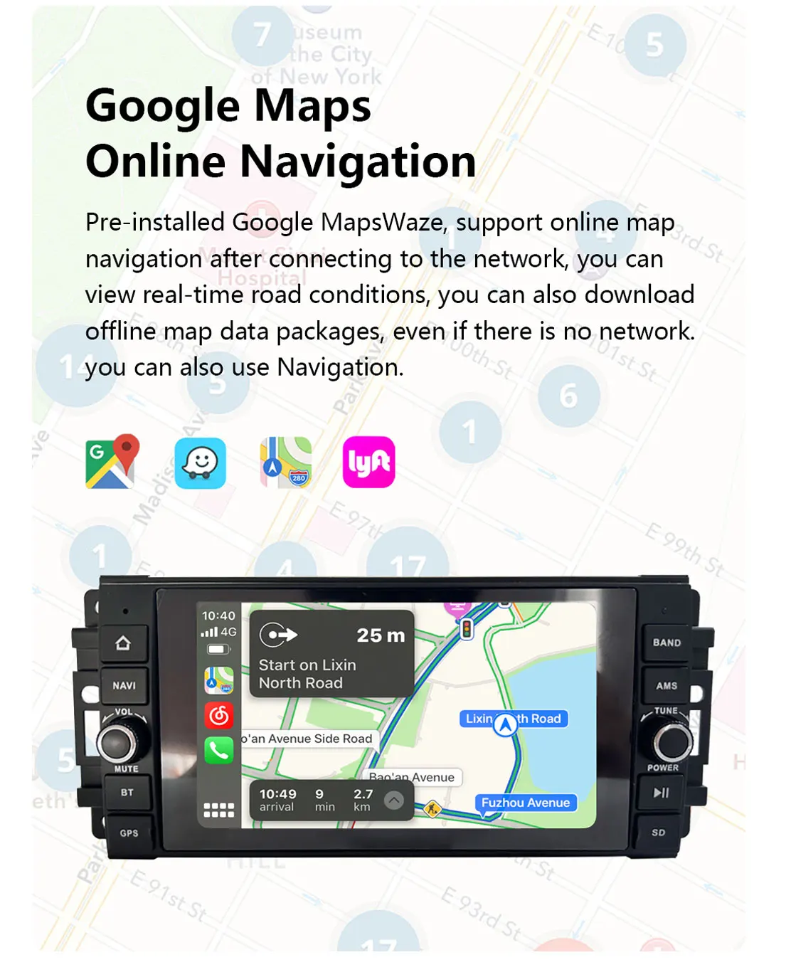 Фото Автомобильное радио CHSTEK с Bluetooth для Kia SPORTAGE 2010, 2011, 2012, беспроводное Carplay, Android Auto, мультимедиа, GPS, Wi-Fi, навигация, 4G, видео №4