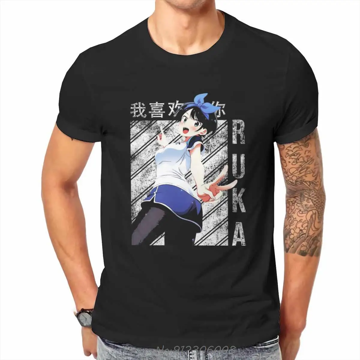 

Ruka Sarashina O Neck TShirt Rent A Girlfriend Pure Cotton Basic T Shirt Men Tops Anime Tees Harajuku Streetwear