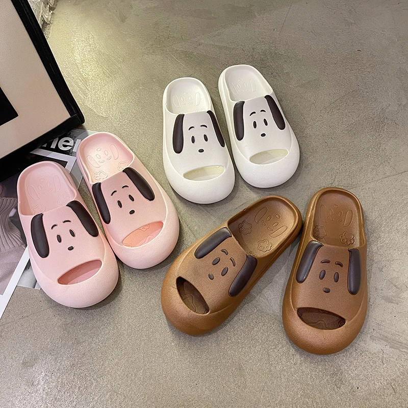 

Women Slippers Thick Platform Slippers Non-slip EVA Soft Waterproof Sandals Indoor Home Damping Silent Dog Chaussure Femme
