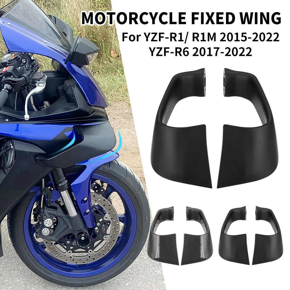 

Motorcycle Aerodynamic Winglets Windshield Fairing Wing for Yamaha YZF-R1 YZF-R1M 2015-2022 YZF-R6 2017-2022 Fixed Wing Spoiler