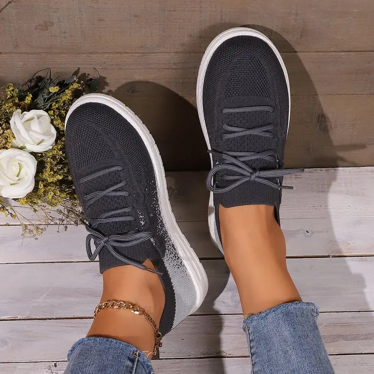 

Women's Walking Sports Shoes 2023 Spring Women's Lace up Mesh Casual Women's Summer Sports Shoes Mesh Flat Shoes Non slip