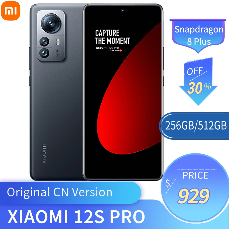 Global ROM Mi Xiaomi 12S Pro 5G Snapdragon 8+ Mobile Phone 50MP Leica Camera 120W Charge 4600mAh 6.73 2K 120Hz AMOLED Screen