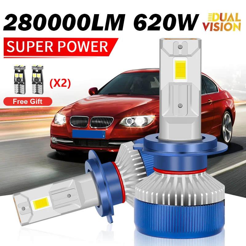 

2 шт., автомобильные лампы H4 H7 H8 H9 H11 HB3 620 280000LM H1 9005 HB4 9006