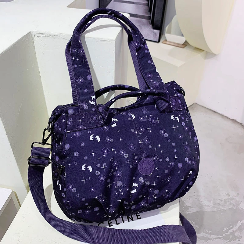 

Casual Handbags Jacquard Embroidery Nylon Bag Women 2022 New Fashion Shoulder Bag Large Capacity Tote Portable Shopping Bag