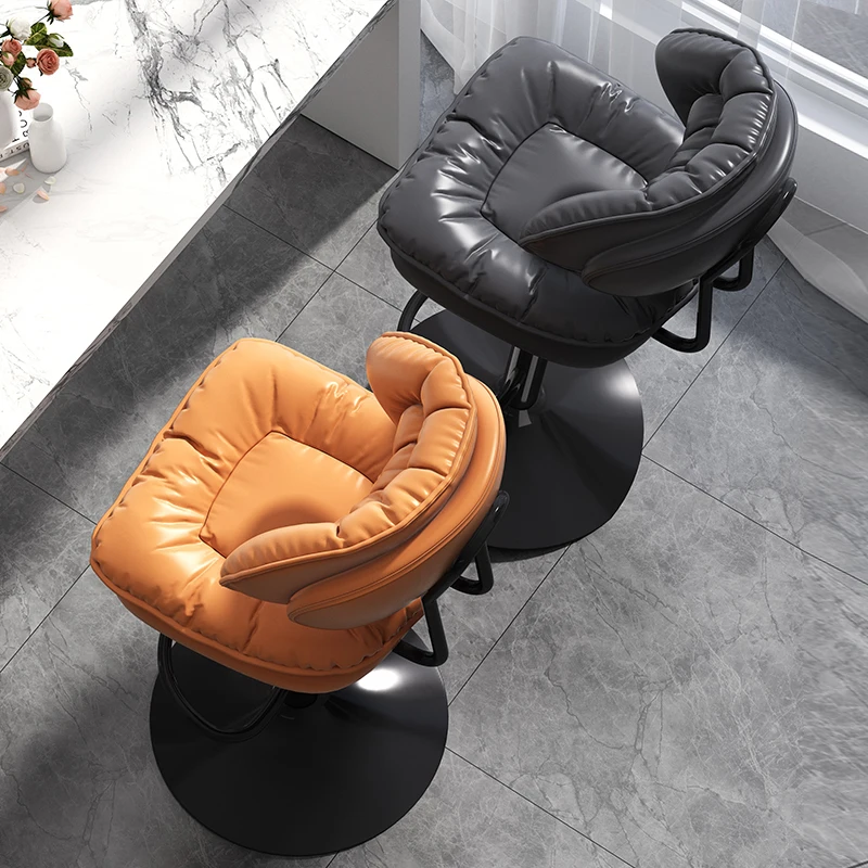 Черный роскошный барный стул вращающийся кухонный высокого качества