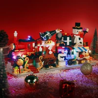 838pcs christmas village street view snowman building blocks city santa claus 4in1 holiday train bricks christmas tree toys gift