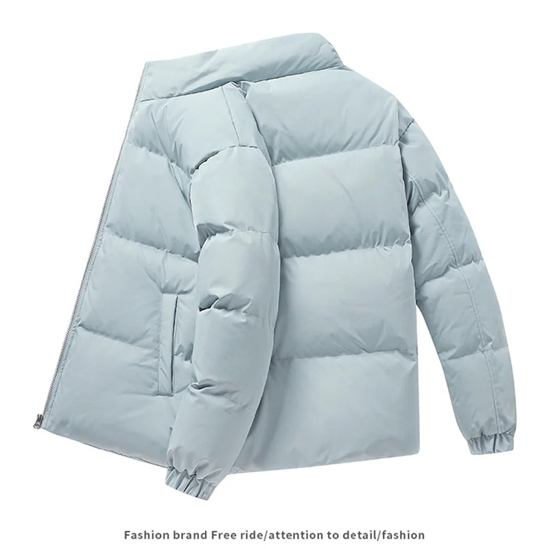 Winter Jacket Men Parkas Thicken Warm Coat Stand Collar Jackets Solid Color Casual Parka Streetwear Women Fashion Outwear Coats