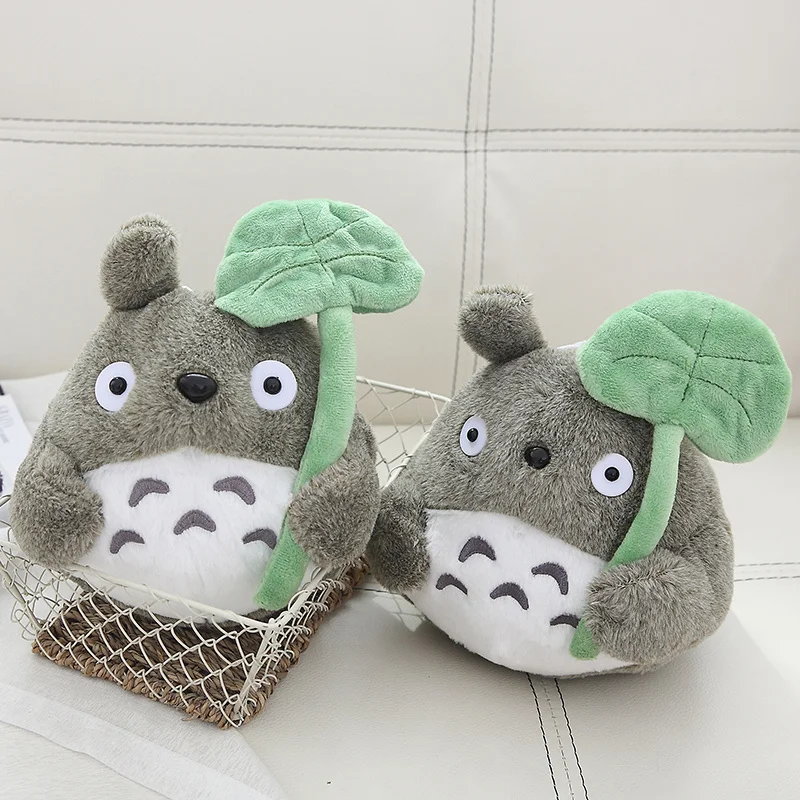 Totoro плюшевая игрушка милая кошка японская аниме фигурка Тоторо с листьями лотоса
