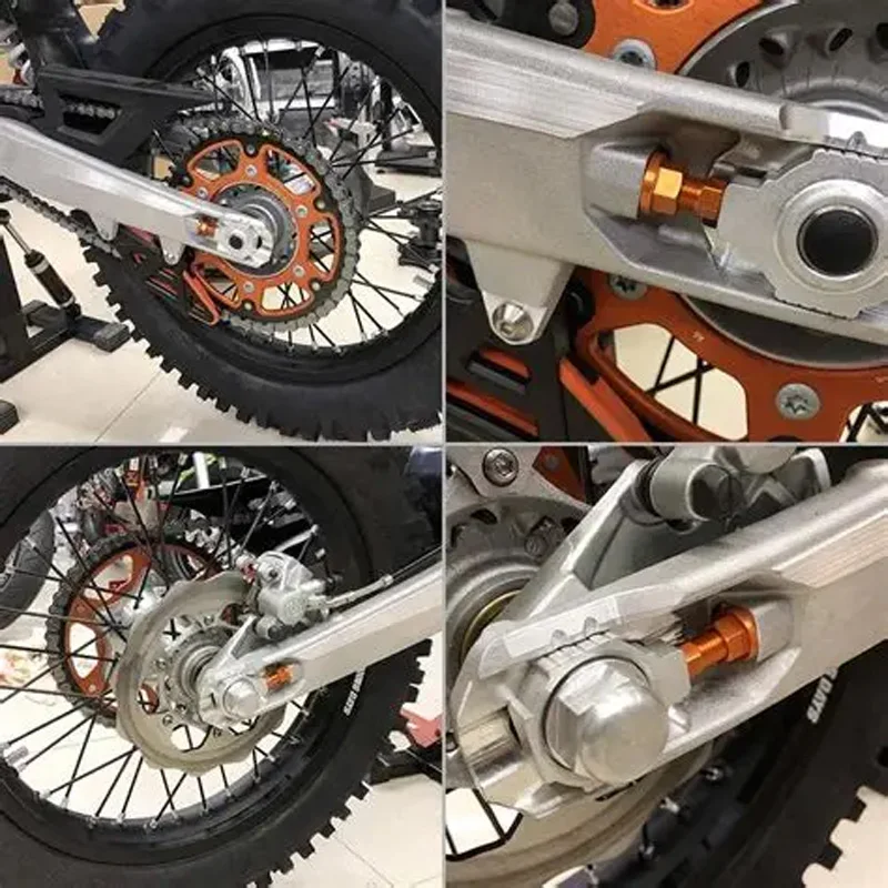 Фото Болт-регулятор цепи задней оси M10 CNC для GASGAS EX EC MC EXF ECF MCF, KTM XCF XCW SX SXF XC EXC EXCF TPI 6D 2007-2023 №2
