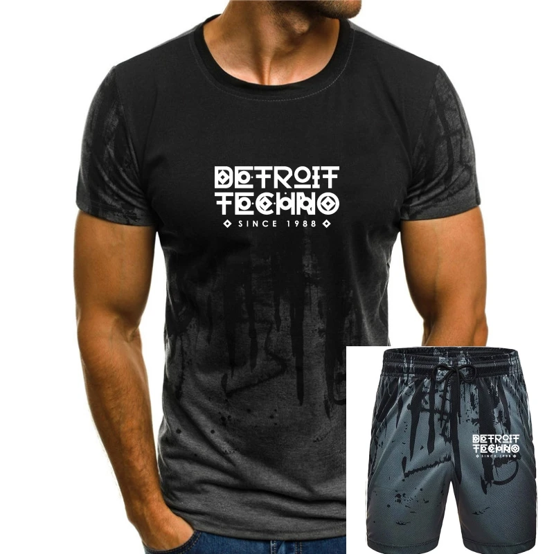 

DETROIT TECHNO SINCE 1988 SLOGAN PRINTED T-SHIRT MENS MUSIC GRAPHIC HOUSE CLUB