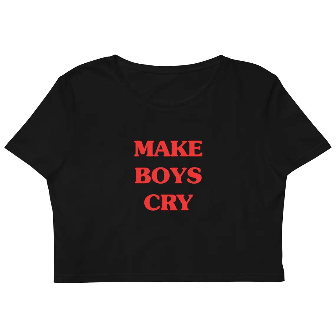 Женский короткий топ Make boys cry в готическом стиле на Хэллоуин обрезанная футболка
