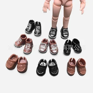 1 Pairs OB11 Shoes BJD Doll Accessories Doll High-top Casual Plastic PVC Sneakers for OB11 Doll 2x1.