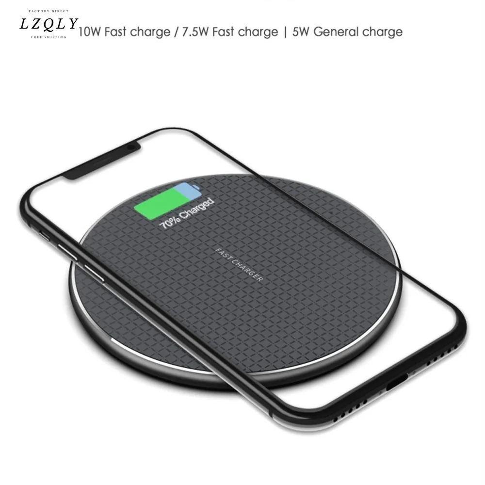 

10W Qi Wireless Charger For iPhone 8 X XR XS Max QC3.0 10W Fast Wireless Charging for Samsung S9 S8 Note 9 S10 Charging Pad
