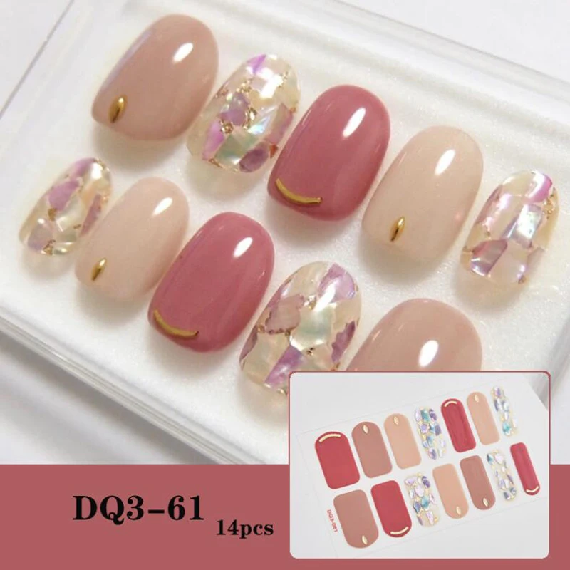 Наклейки для дизайна ногтей Осень-зима 3D лазер полное покрытие клейкие обертки