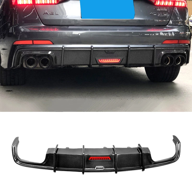 

For Audi A6 S6 slin C8 2018 2020 - 2021 high quality solid carbon fiber rear bumper lip diffuser spoiler