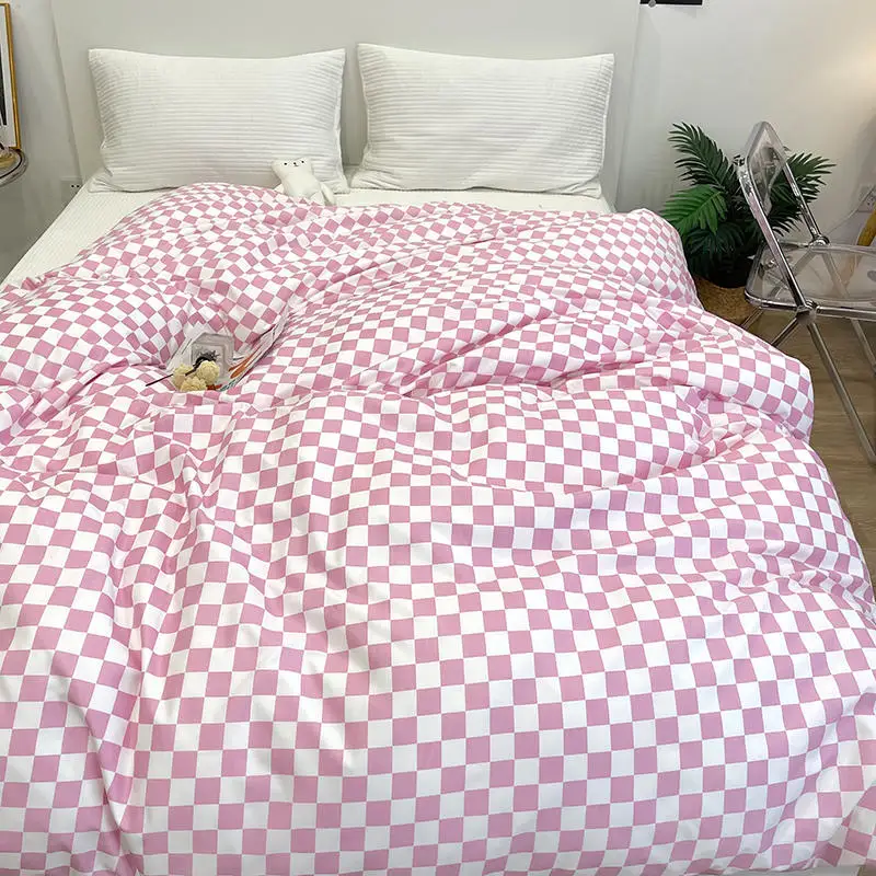 

1 шт., пододеяльник розового цвета для девочек, односпальный/двуспальный чехол, edredon cama 150, клетчатый пододеяльник, постельное белье