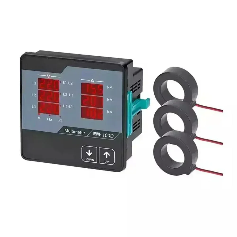 Фото Трехфазный цифровой измеритель SEM-60D/100D/250D с кольцевыми датчиками, светодиодный дисплей, измерение напряжения и тока, корпус из АБС-пластика №3