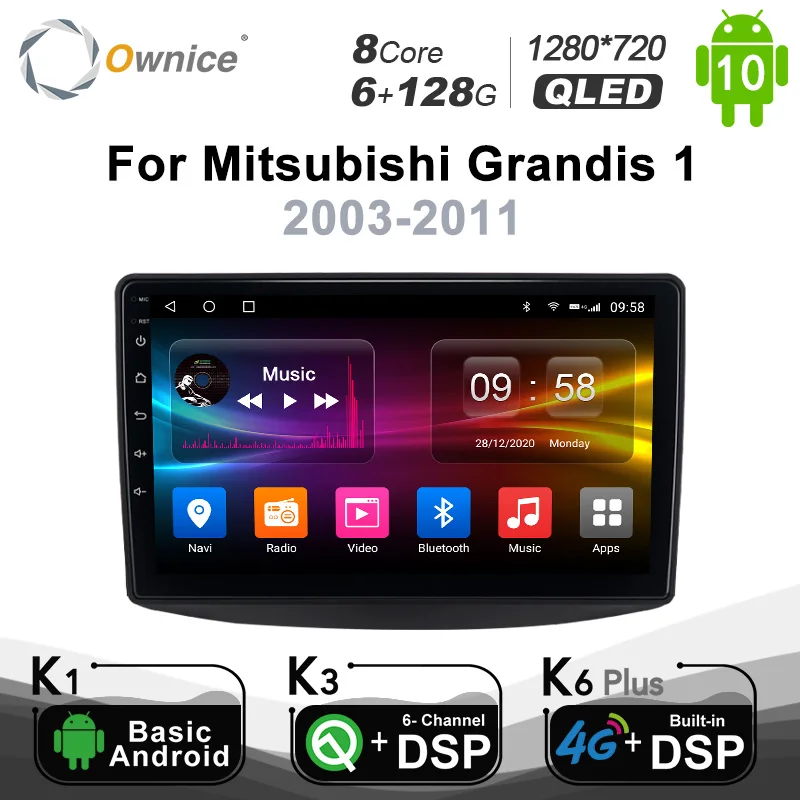 

1280*720 Android 10.0 K3 K6 Plus Car Multimedia Auto Radio for Mitsubishi Grandis 1 2003 2010 2011 4G LTE Audio GPS Player 8Core