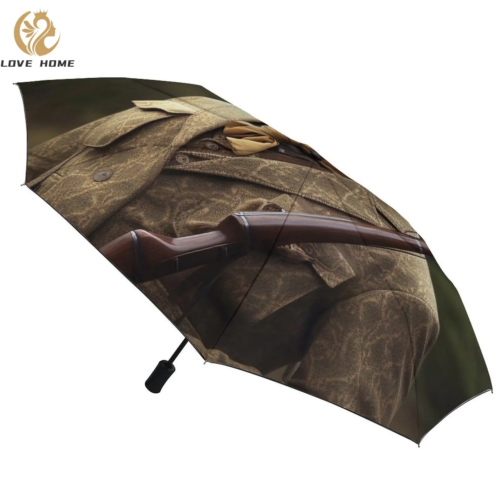 

Giraffe 3 Fold Auto Umbrella Hunting Animal Carbon Fiber Frame Umbrella UV Protection Portable Umbrellas for Men Women