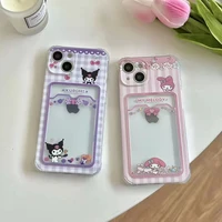 sanrio kuromi my melody phone cases for iphone 13 12 11 pro max xr xs max 8 x 7 se 2020 transparent shockproof silicone case