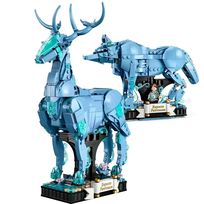 

NEW Expecto Patronum 2-in-1 Compatible 76414 Building Blocks Movies Animais Modelo De Stag Wolf Bricks Toy For Kid Birthday Gift