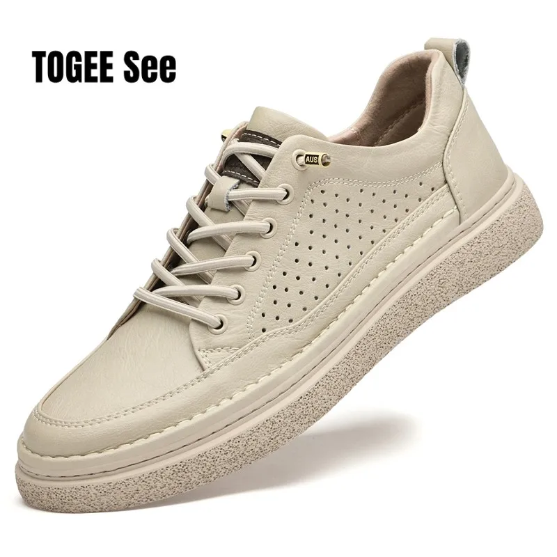 

Luxury Brand Men Casual Shoes Genuine Leather Italian Men's Shoes New Designer Skateboard Sneakers Tenis masculino Mocassins