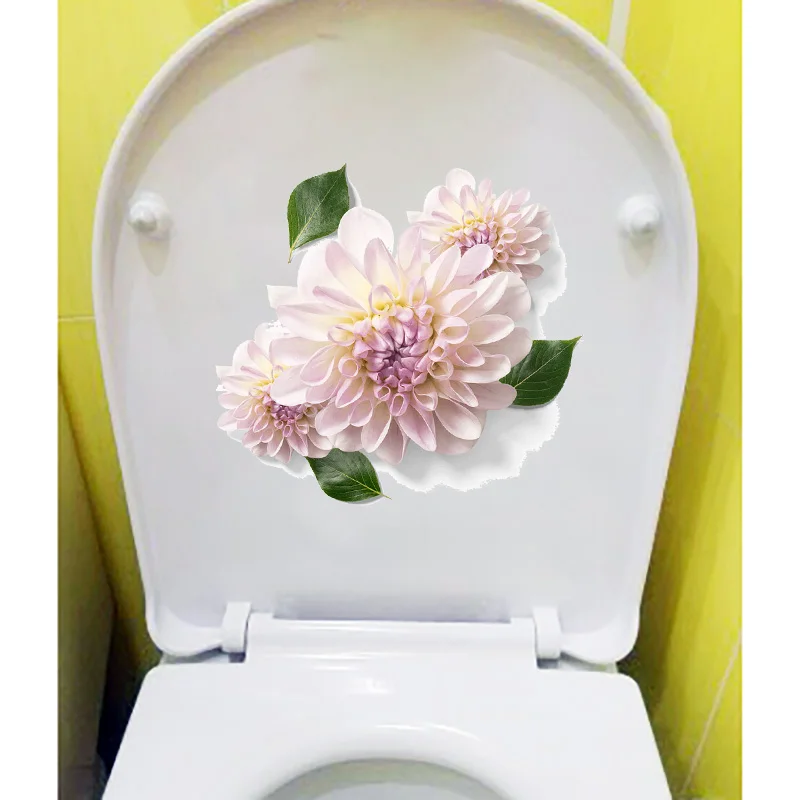 

Beautiful Flowers Fashion Toilet Seat Sticker Home Bedroom Wall Decal Decor