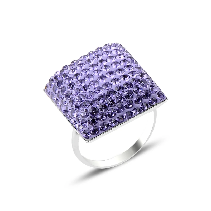 

Silver 925 Sterling Square Zircon Stone Ring