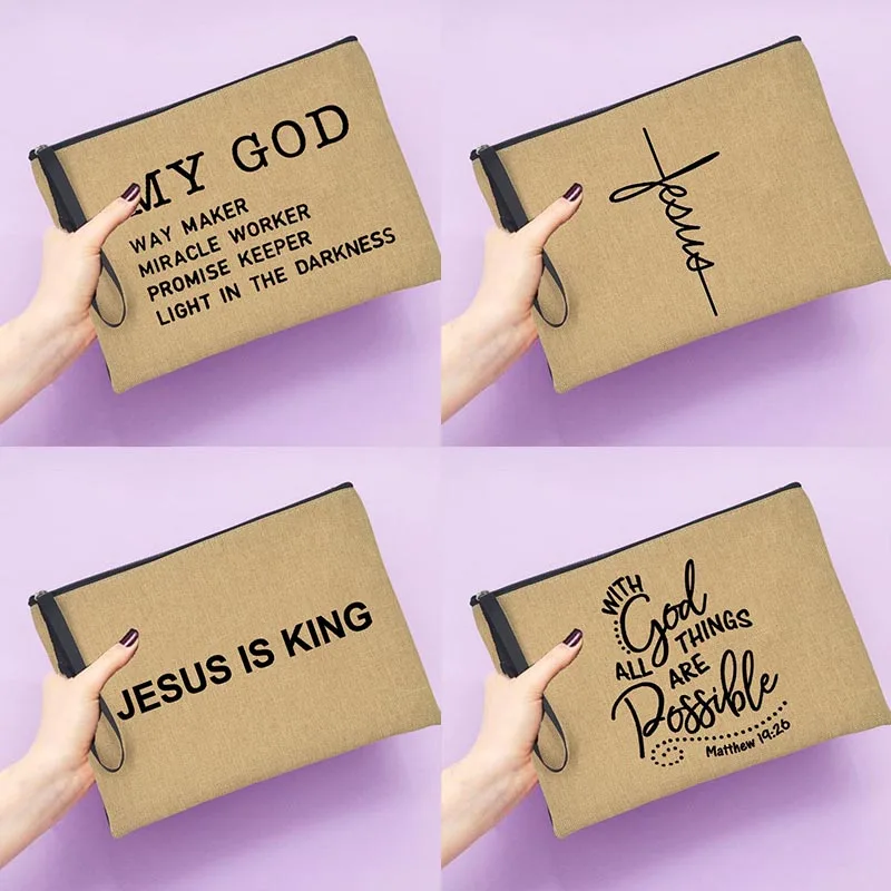 Сумки-конверты с христианским принтом Иисуса для женщин и девочек модные