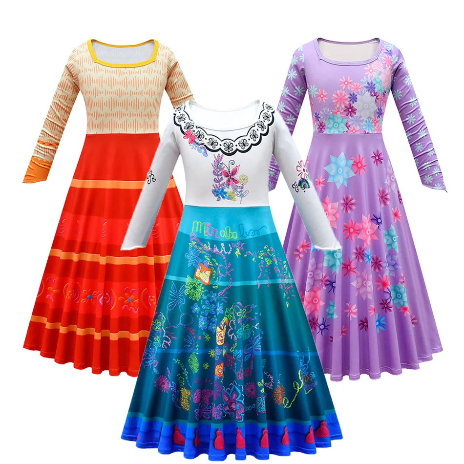 

Children Princess Dress Girl Isabella Doris Mirabel Costume Baby Kids Christmas Halloween Costume Mirabel Cosplay Dress